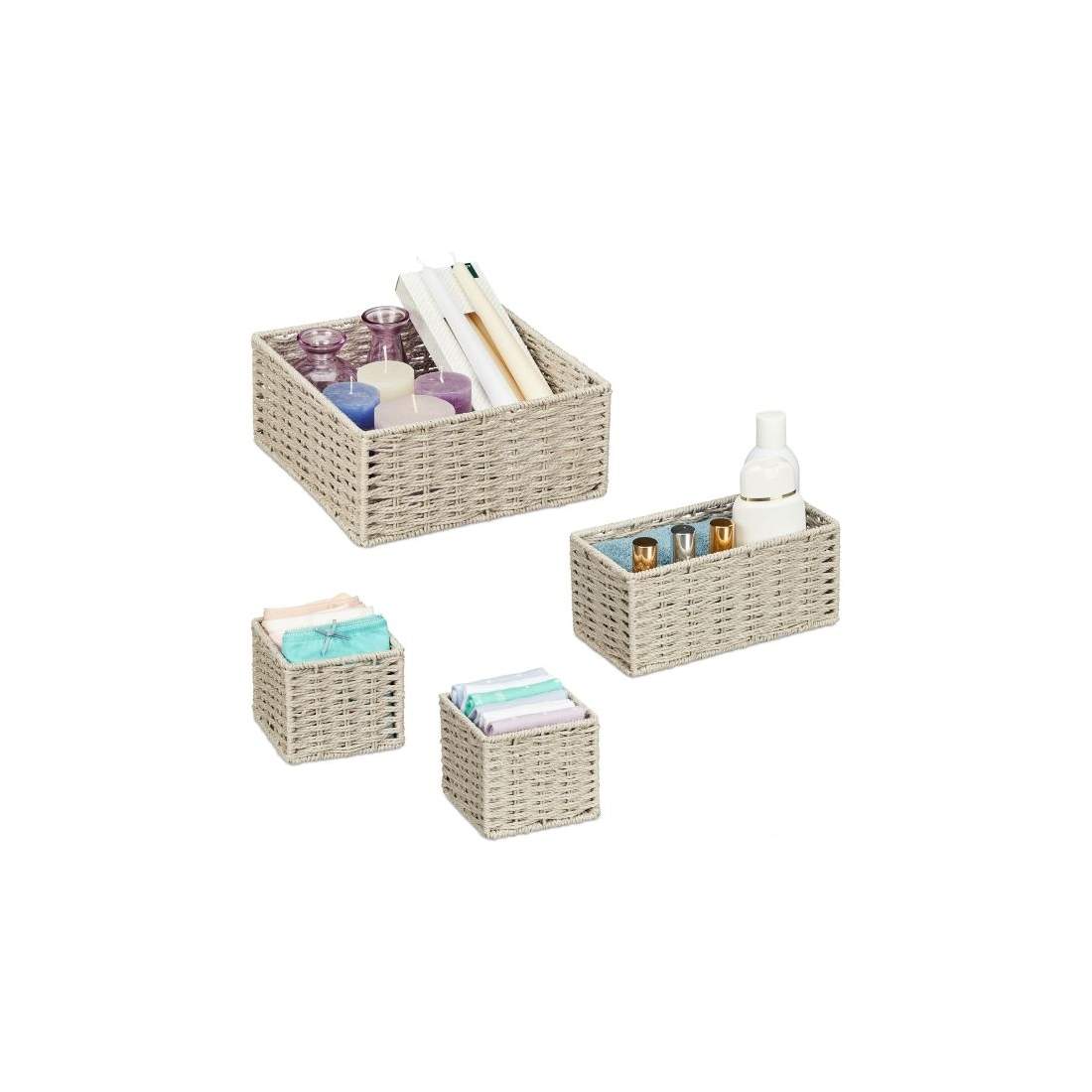 Vävd förvaringskorg, set om 4 | Mode & Accessoarer - Kläder - Underkläder | Pryloteket