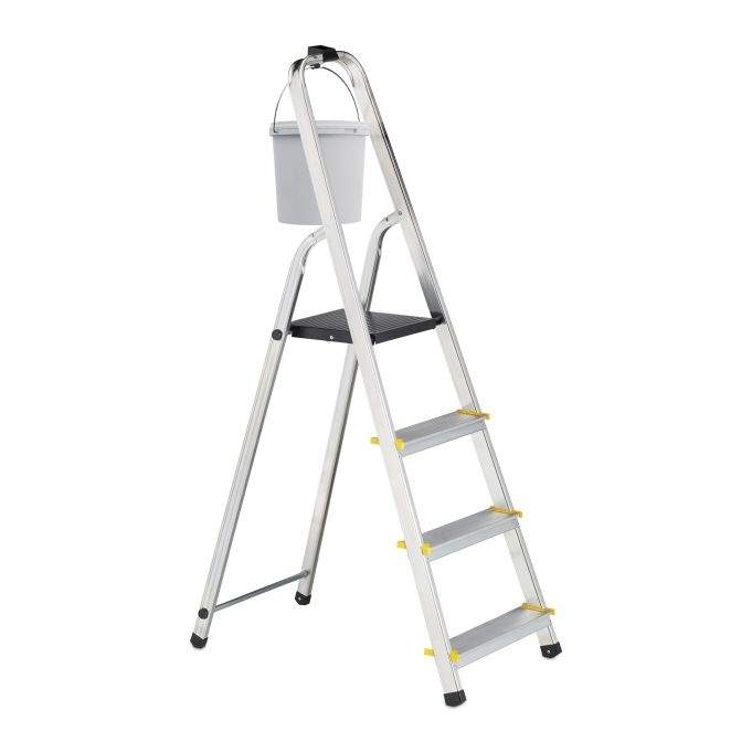 Sammenklappelig trappestige med støttehåndtag