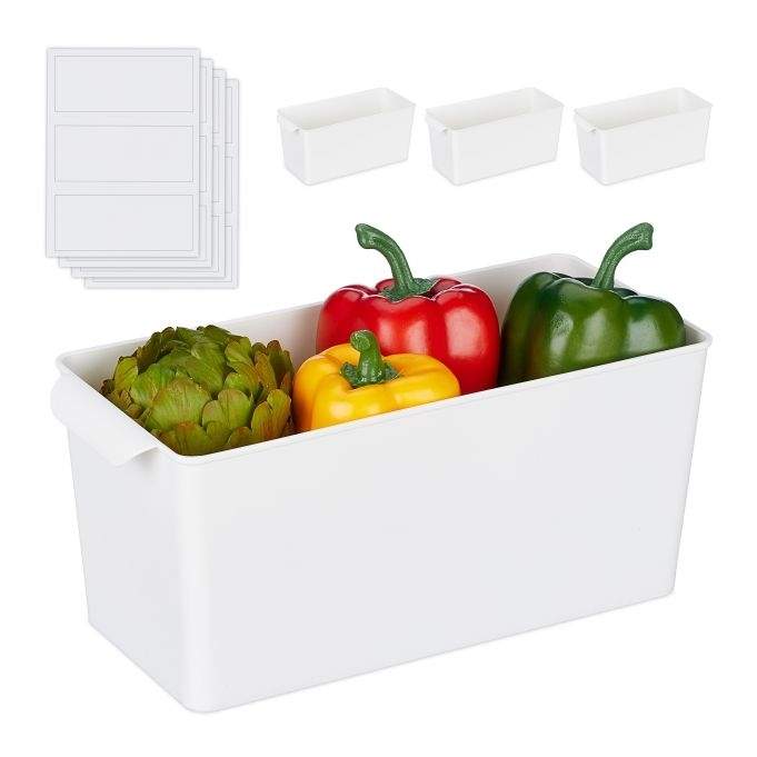 Aflang opbevaringsboks i sæt af 4