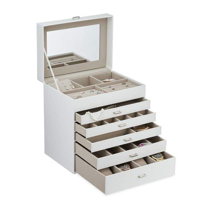 Stort smykkeskrin med spejl