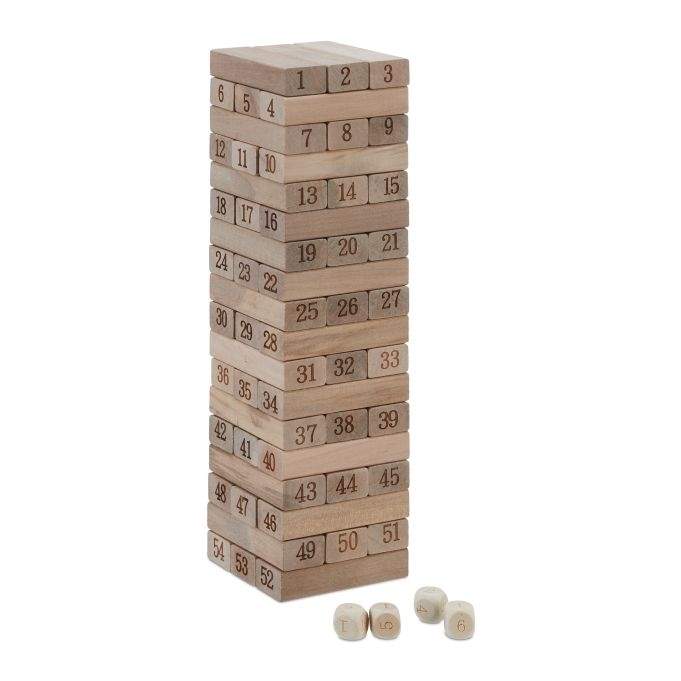 Wobble tårn i træ med tal