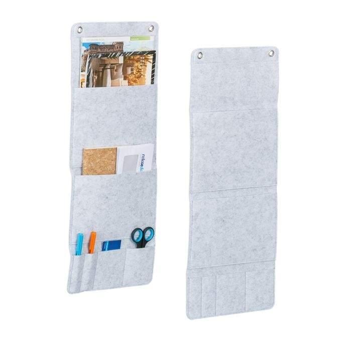 Hængende organizer i filt 6 rum sæt af 2