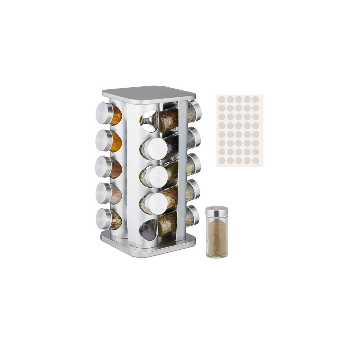 Roterande kryddkarusell med 20 glas | Hem & Hobby - Hem & Hushåll - Kök - Köksförvaring - Kryddförvaring - Kryddburkar | Pryloteket