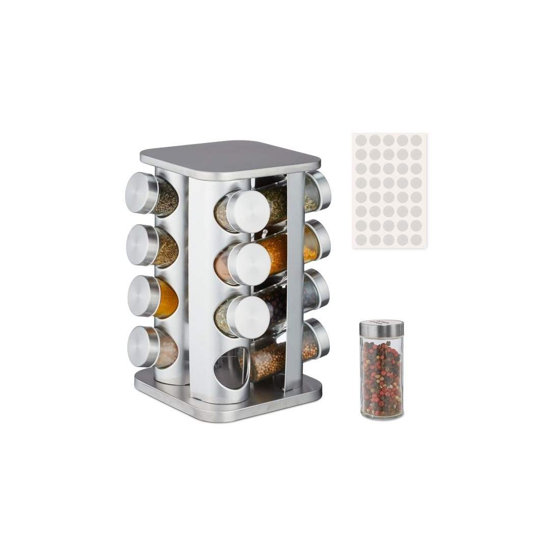 Roterande kryddkarusell med 16 glas | Hem & Hobby - Hem & Hushåll - Kök - Köksförvaring - Kryddförvaring - Kryddburkar | Pryloteket