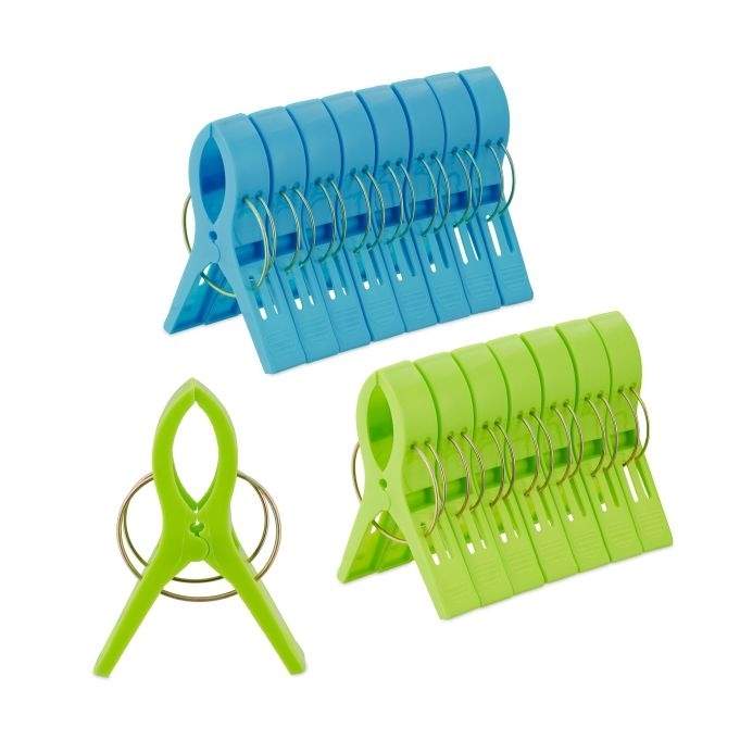 sæt med 16 strandhåndklædeclips i blå/grøn