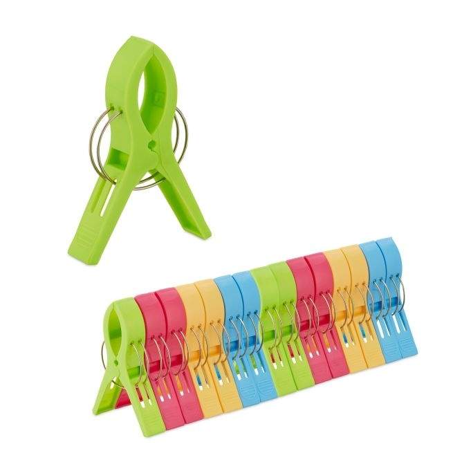 Farverige clips til badehåndklæder - 16 stk