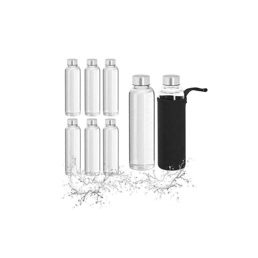 Dryckesflaskor i glas - set om 8 | Sport & Fritid - Friluftsliv & Camping - Vattenflaskor | Pryloteket