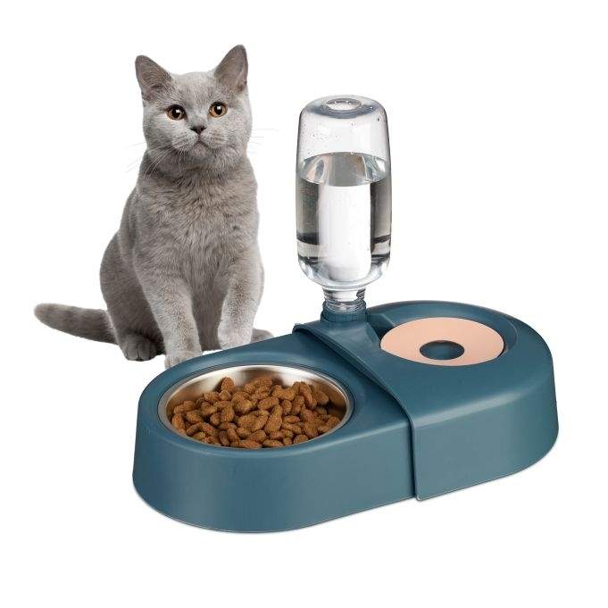 Blå matskål med vattendispenser | Hem & Hobby - Husdjur | Pryloteket