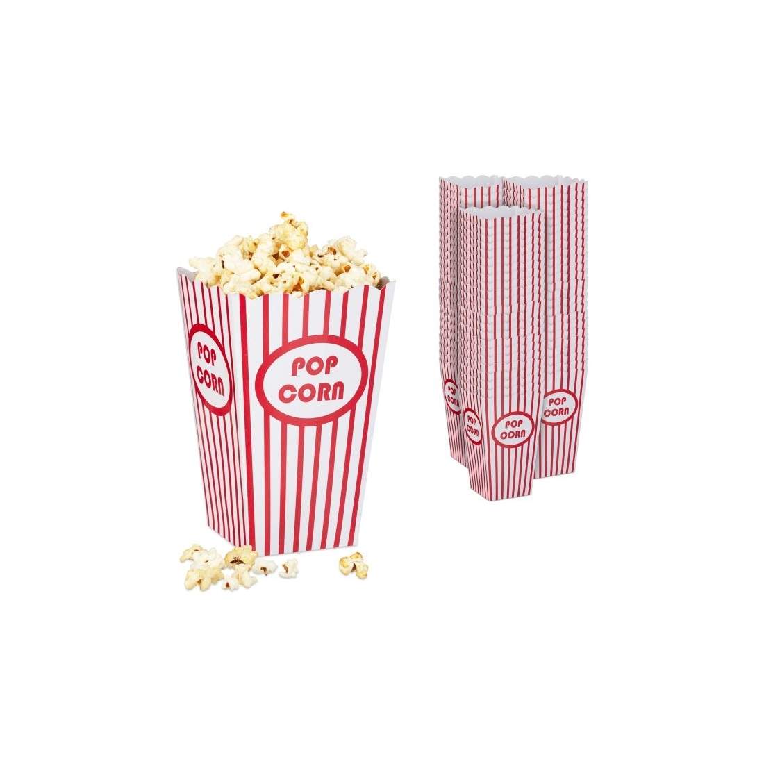 Popcornpåsar, 72 st, röd/vit