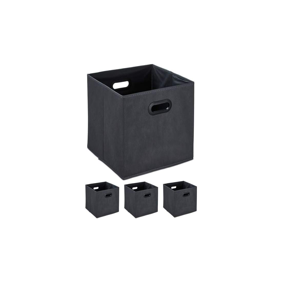 Förvaringslåda i antracit Set om 4 | Mode & Accessoarer - Accessoarer | Pryloteket