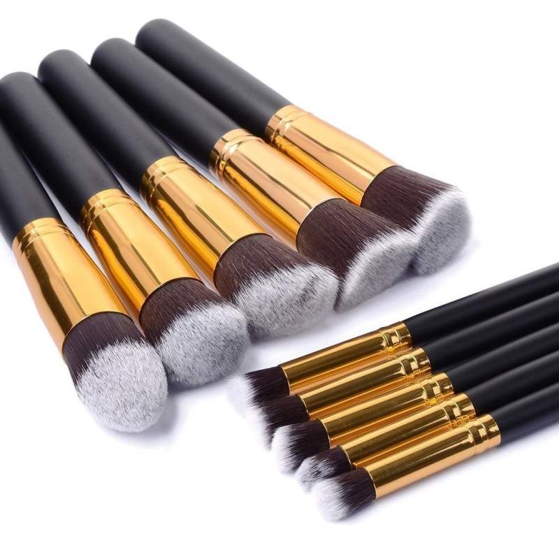 Makeup brush set 10 parts Black and Gold eStore