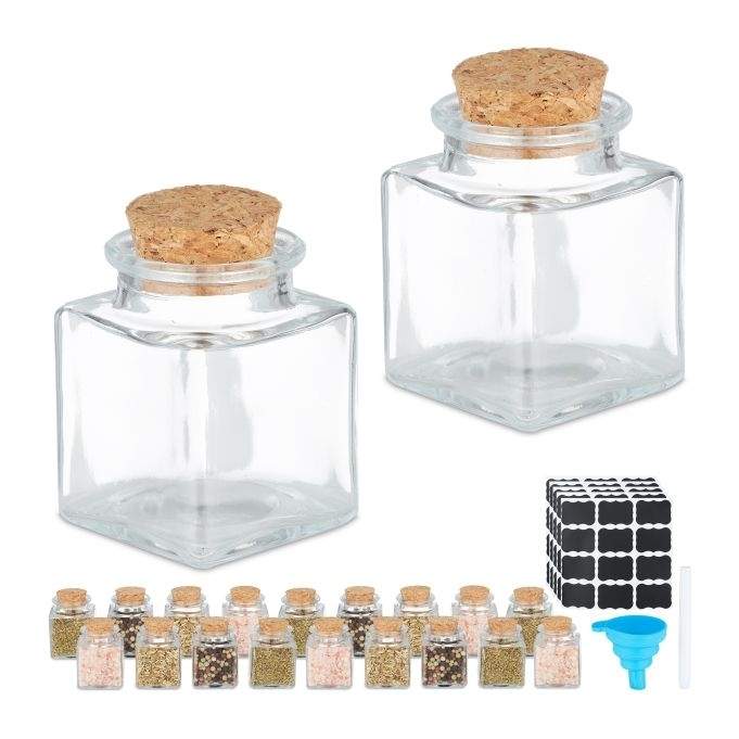 Krydderikrukkesæt med kork låg