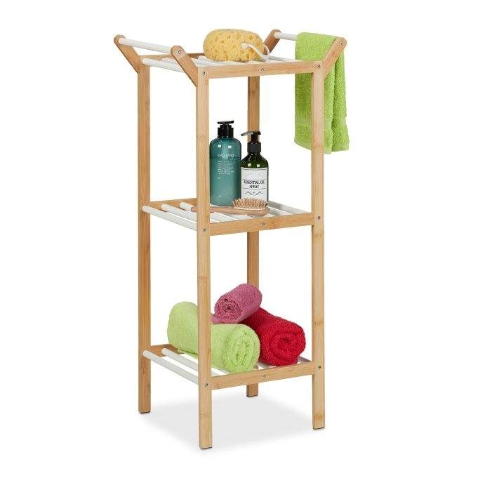 Badeværelseshylde med håndklædeholder