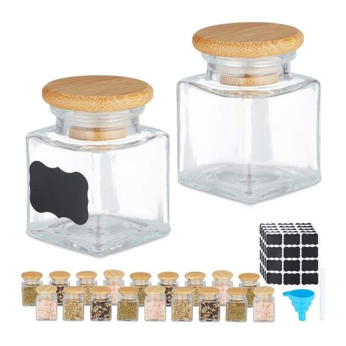 Kryddburksset med bambulock | Hem & Hobby - Hem & Hushåll - Kök - Köksförvaring - Kryddförvaring - Kryddburkar | Pryloteket