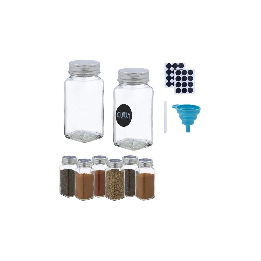 set med 8 kryddburkar | Hem & Hobby - Hem & Hushåll - Kök - Köksförvaring - Kryddförvaring - Kryddburkar | Pryloteket