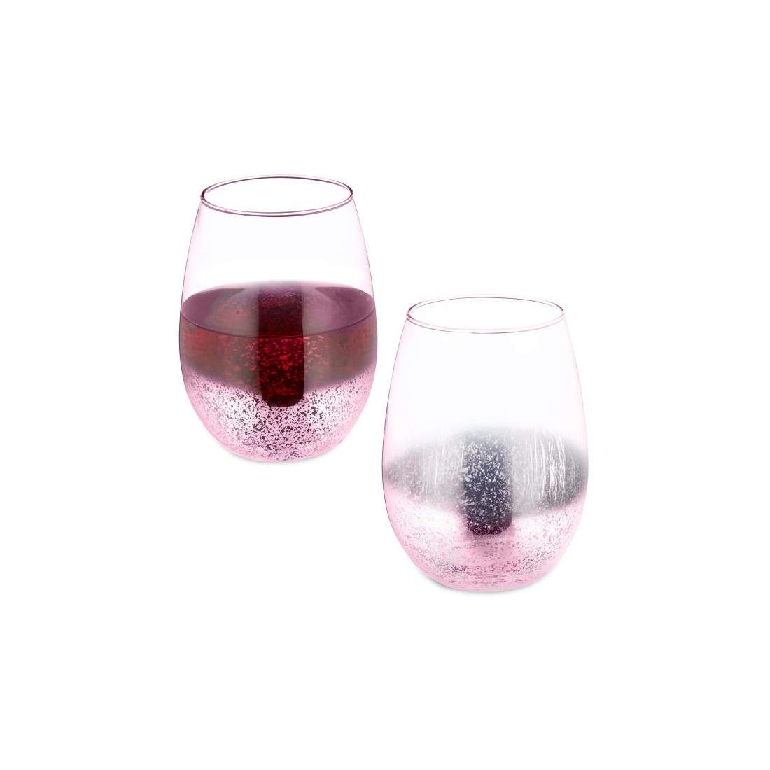 Vinglas utan stjälk set om 2 rosa | Hem & Hobby | Pryloteket