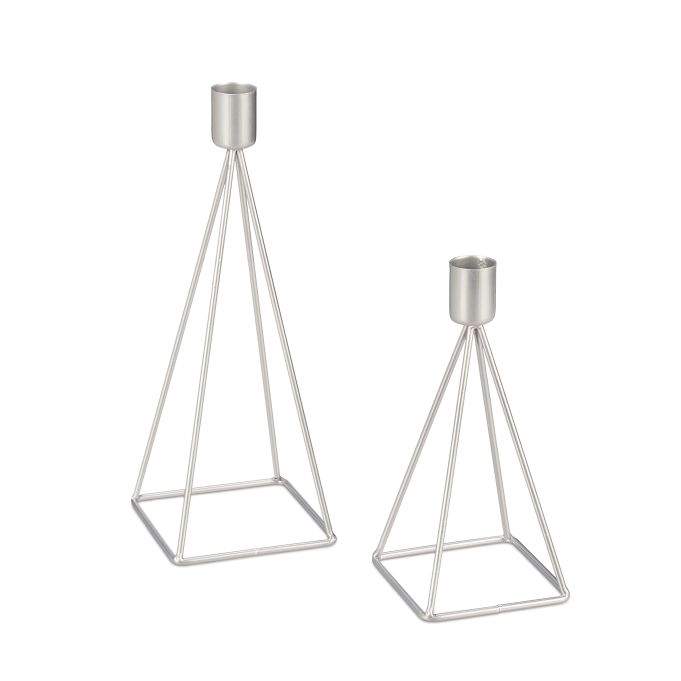 Moderne lysestage, sæt med 2 stk