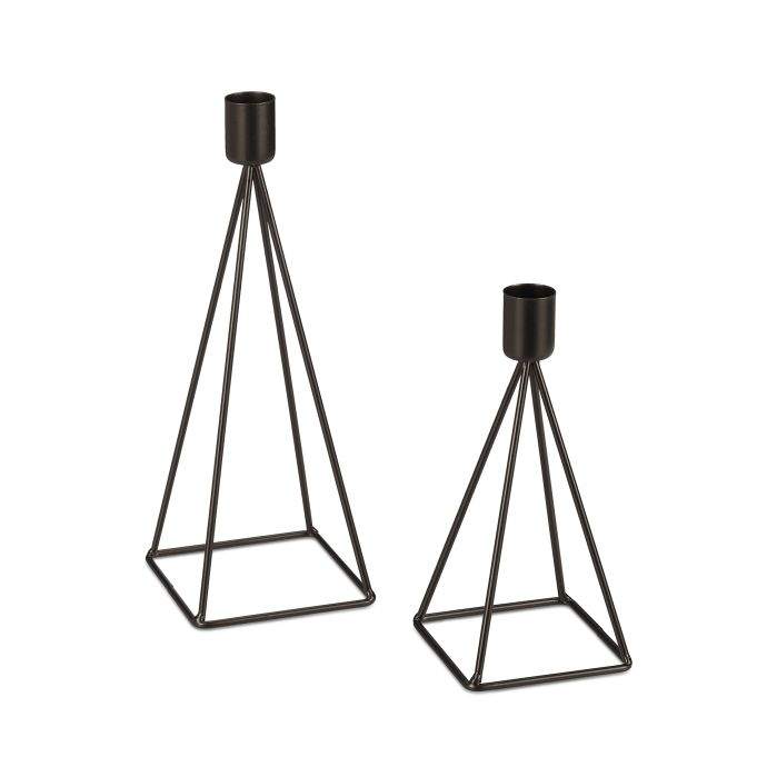 Moderne lysestage, sæt med 2 stk