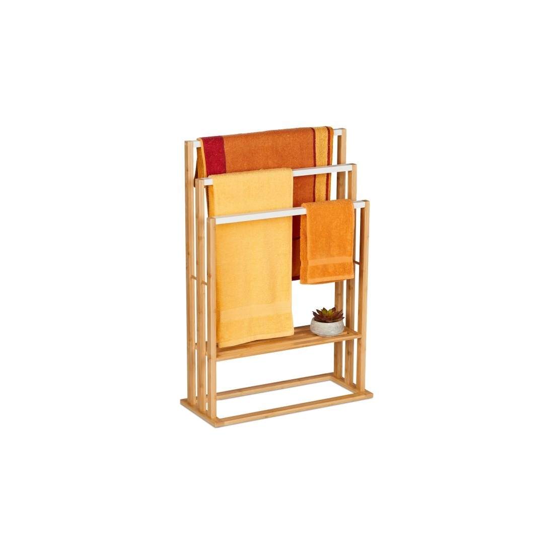 Handduksställ i bambu med hylla | Hem & Hobby - Hem & Hushåll - Textil - Handdukar | Pryloteket