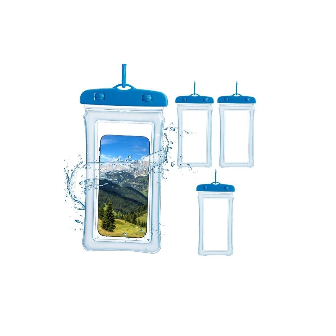 Vandtæt mobiltelefonetui, 4 stk