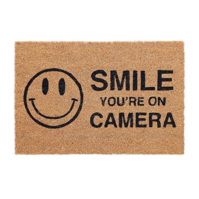 Kokos dørmåtte "Smil du er på kameraet"