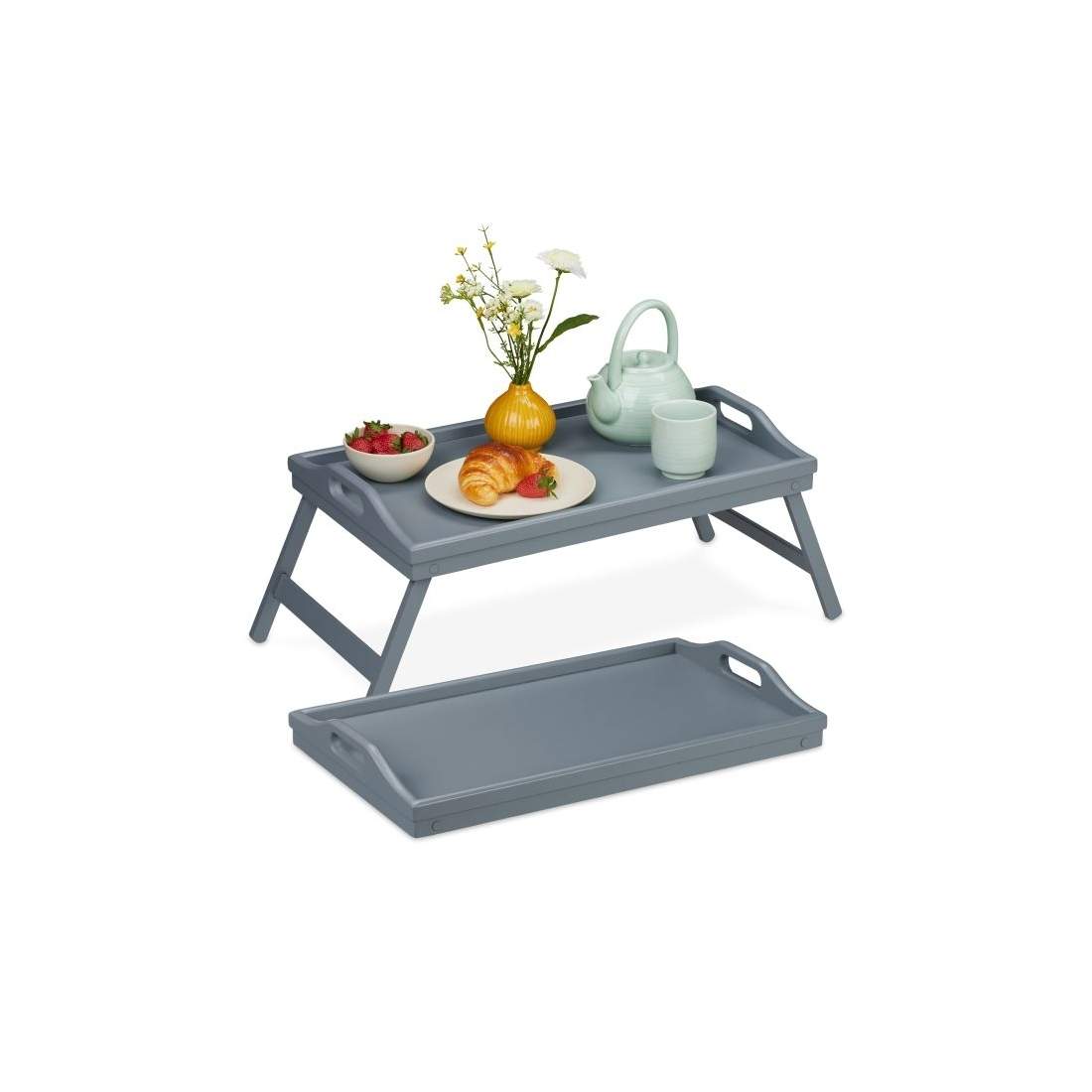 Grå sängbricka - set om 2 | Hem & Hobby - Hem & Hushåll - Kök - Servering | Pryloteket