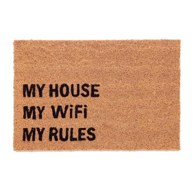 Dørmåtte i kokos "MY WiFi MY RULES"