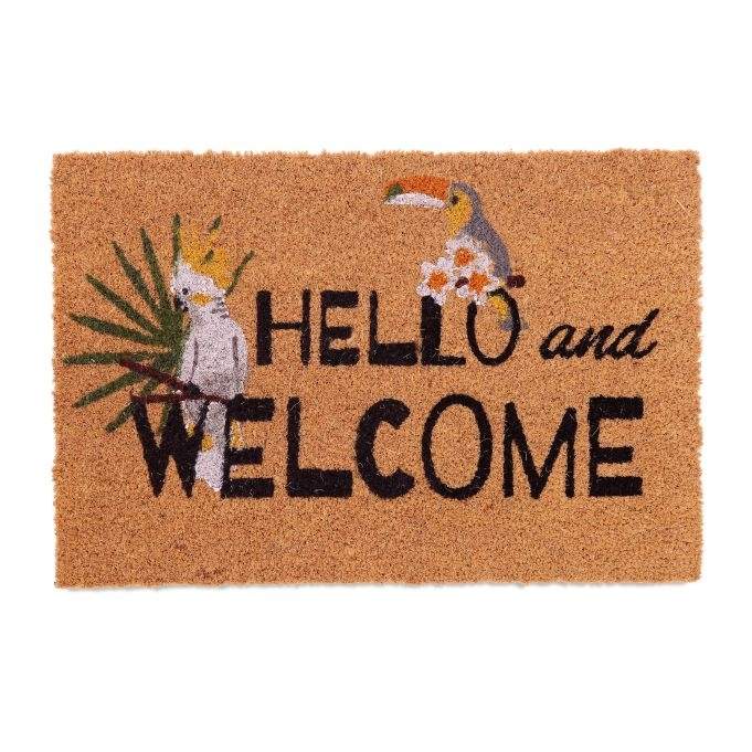 Dørmåtte i kokos "Hej og velkommen