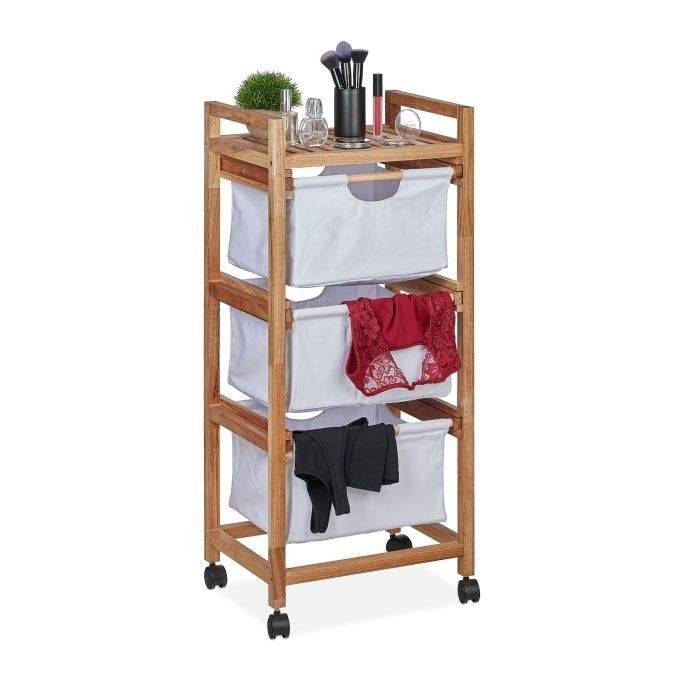 Badrumshylla med 3 tvättkorgar vita | Hem & Hobby - Hem & Hushåll - Tvätt - Tvättkorgar | Pryloteket