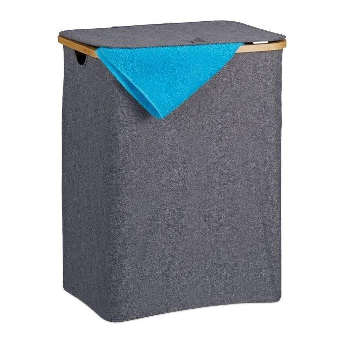 Vasketøjskurv med låg 130 l