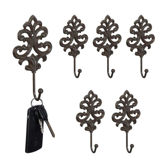 Klädkrokar i gjutjärn - set om 6 st | Mode & Accessoarer - Kläder - Skor | Pryloteket