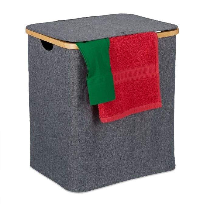 Tvättkorg med lock 80 l | Hem & Hobby - Hem & Hushåll - Tvätt - Tvättkorgar | Pryloteket