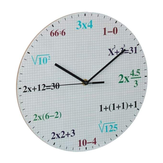 Vægur med matematiske formler