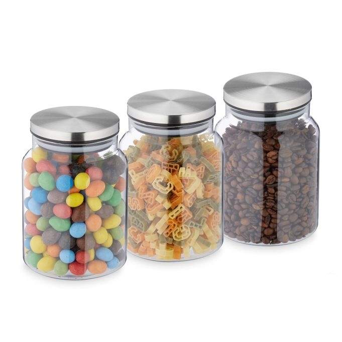 sæt med 3 opbevaringsglas med låg 700 ml