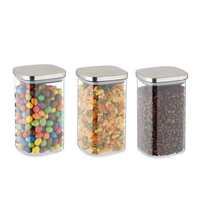 sæt med 3 opbevaringsglas med låg 1200 ml