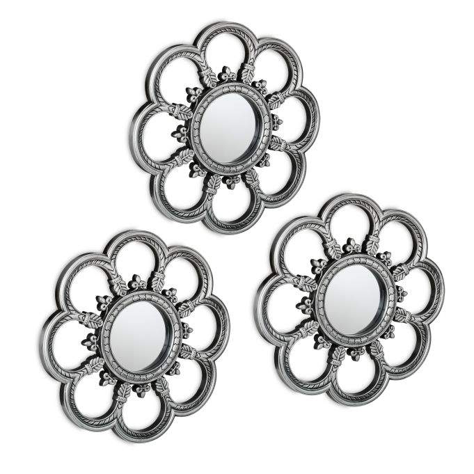Spejlsæt med 3 blomster
