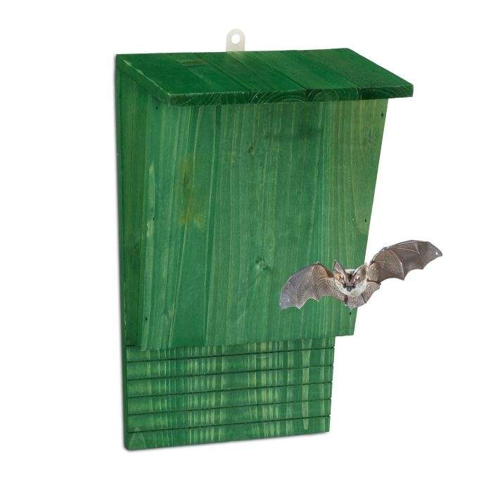 Grøn flagermuskasse i træ