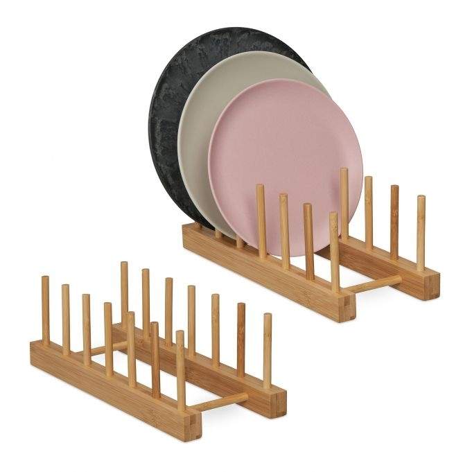 Tallerkenstativ til 6 tallerkener Sæt med 2