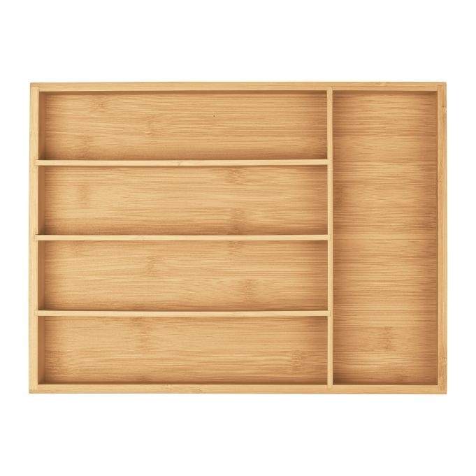 Bestikbakke i bambus med 5 rum