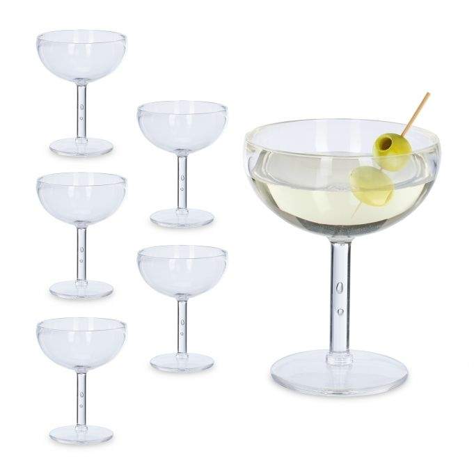 Cocktailskåle i plast, sæt med 6 stk