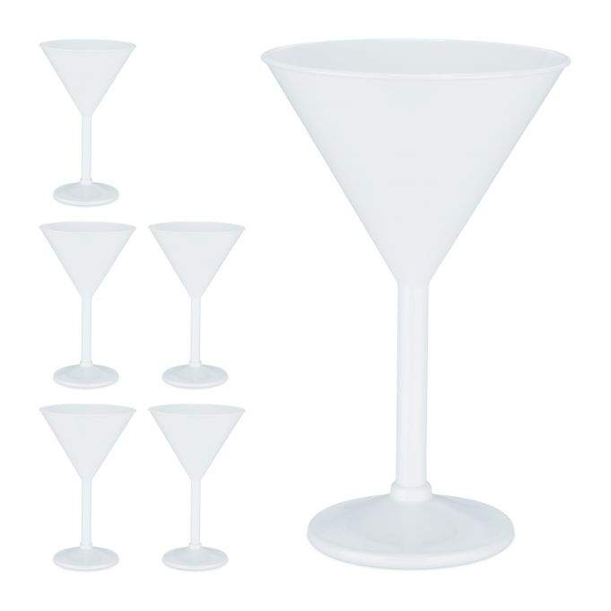 Martini glas i plast, sæt med 6 stk