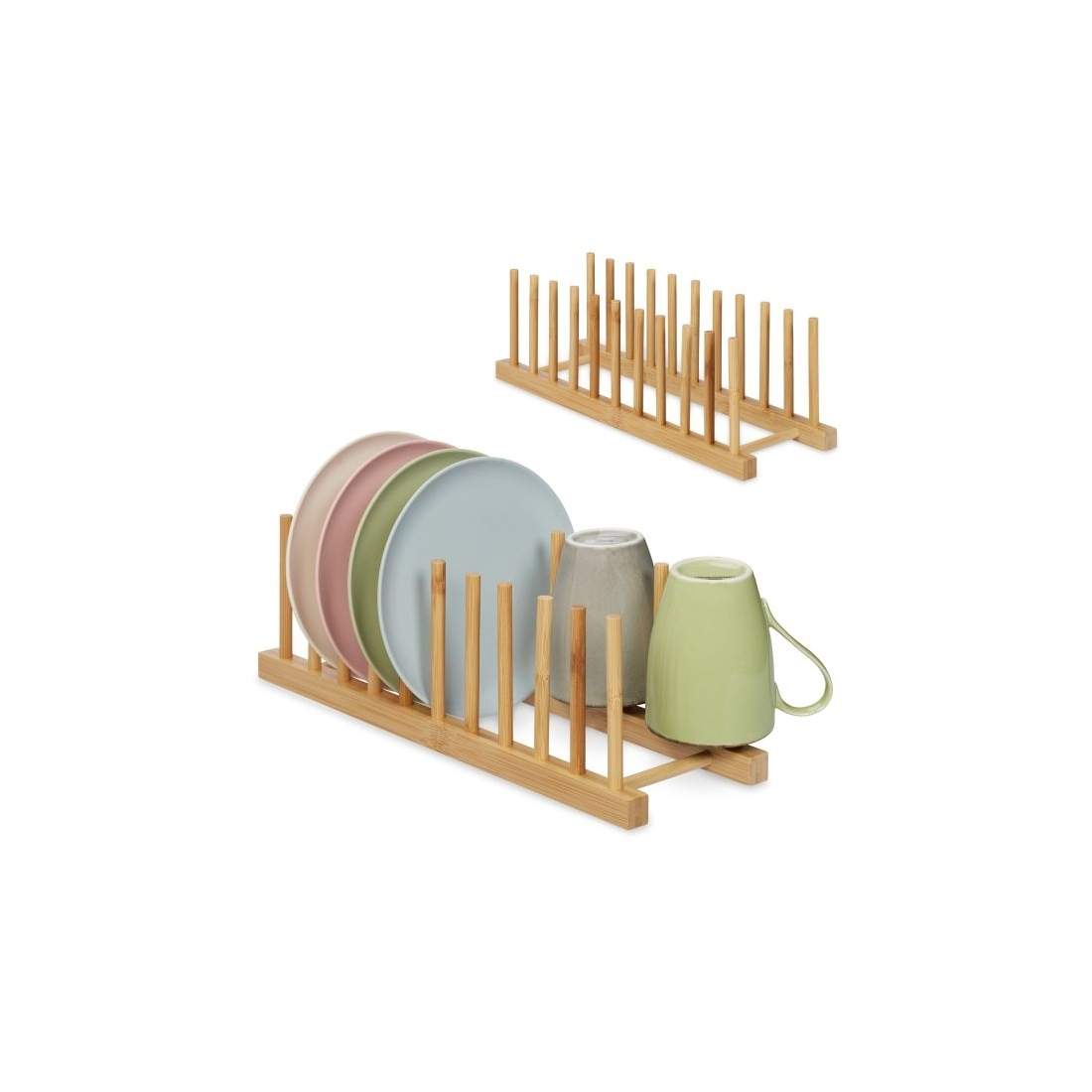 set med 2 tallrikställ i bambu | Hem & Hobby - Hem & Hushåll - Rengöring & Städning - Diskställ | Pryloteket