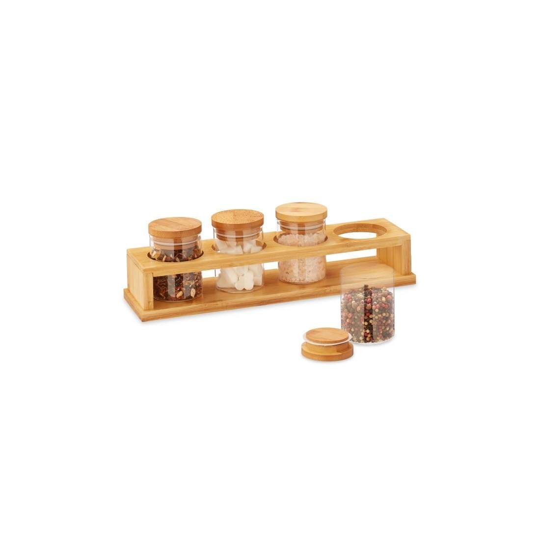 Kryddbehållare med bambuhållare | Hem & Hobby - Hem & Hushåll - Kök - Köksförvaring - Kryddförvaring - Kryddburkar | Pryloteket