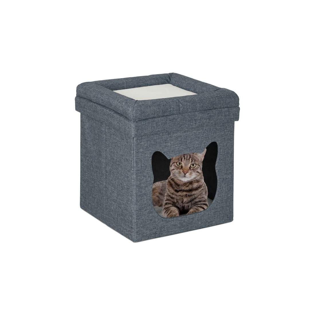 Pall med kattgrotta i mörkgrå | Hem & Hobby - Husdjur - Katt | Pryloteket