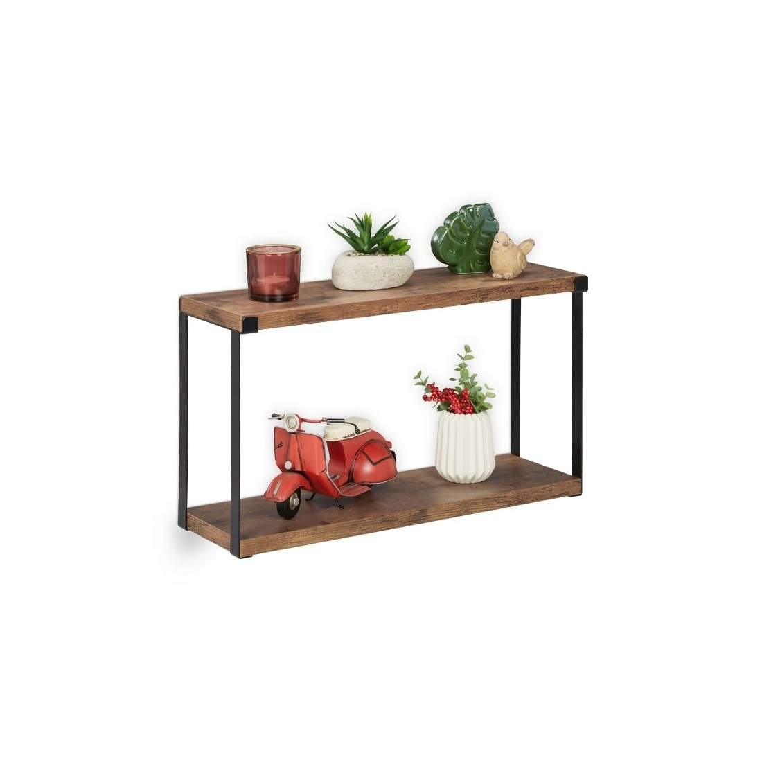 Industriell vägghylla med 2 hyllplan | Hem & Hobby - Hem & Hushåll - Sovrum | Pryloteket