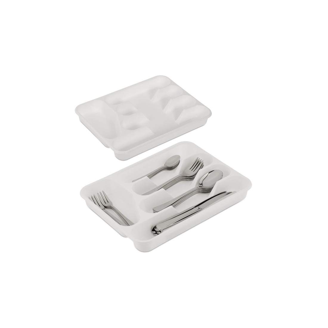 Hvid bestikbakke sæt med 2 stk