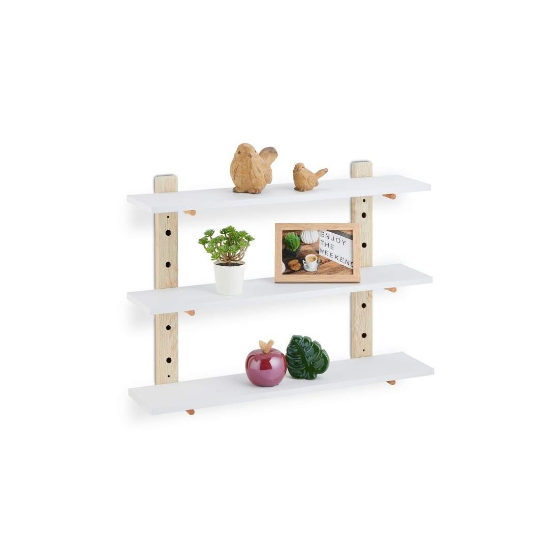 Vägghylla i träeffekt med 3 hyllplan | Hem & Hobby - Hem & Hushåll - Sovrum | Pryloteket