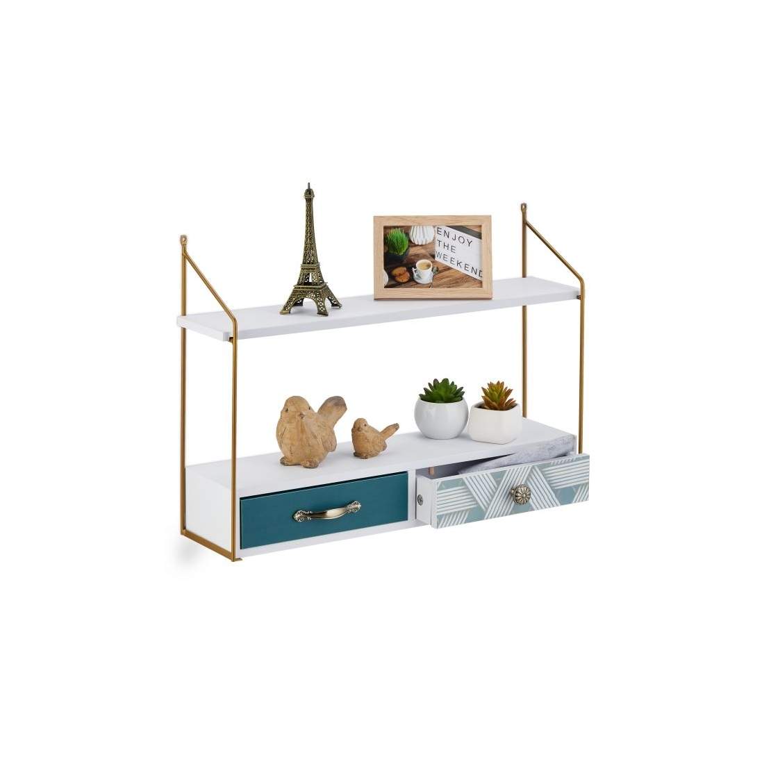 Vägghylla med 2 lådor | Hem & Hobby - Hem & Hushåll - Sovrum | Pryloteket