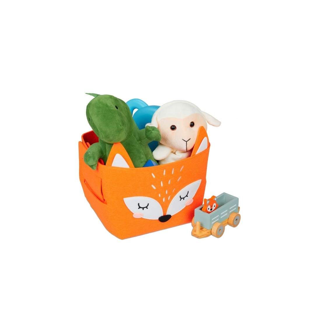 Förvaringskorg i filt med djurmotiv | Leksaker & Spel - Leksaker | Pryloteket