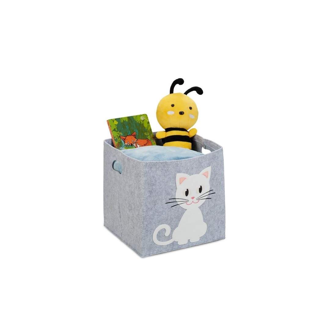 Förvaringskorg i filt med djurmotiv | Leksaker & Spel - Leksaker | Pryloteket